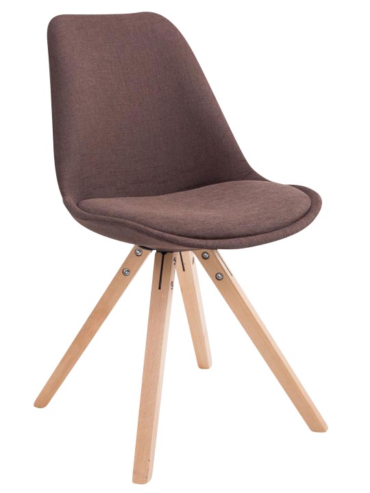 4 db-os látogatói szék szett Toulouse szövet Square Natura, barna