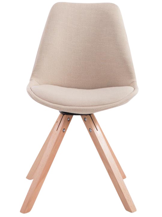 4 db-os látogatói szék szett Toulouse szövet Square Natura, krém