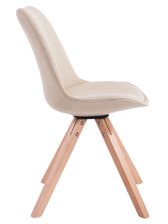 4 db-os látogatói szék szett Toulouse szövet Square Natura, krém