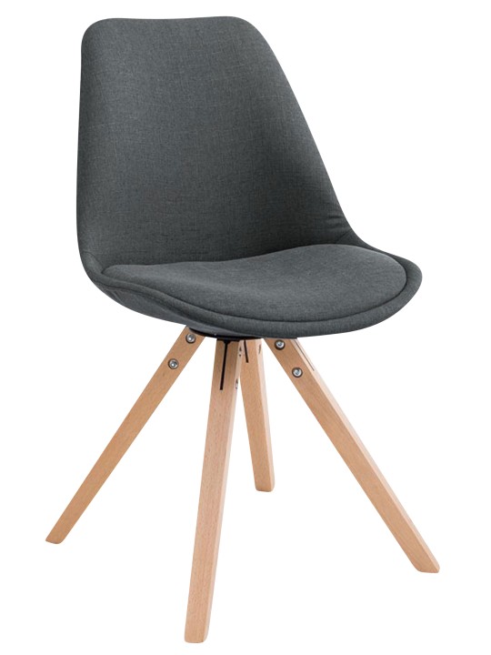 4 db-os látogatói szék szett Toulouse szövet Square Natura, sötétszürke