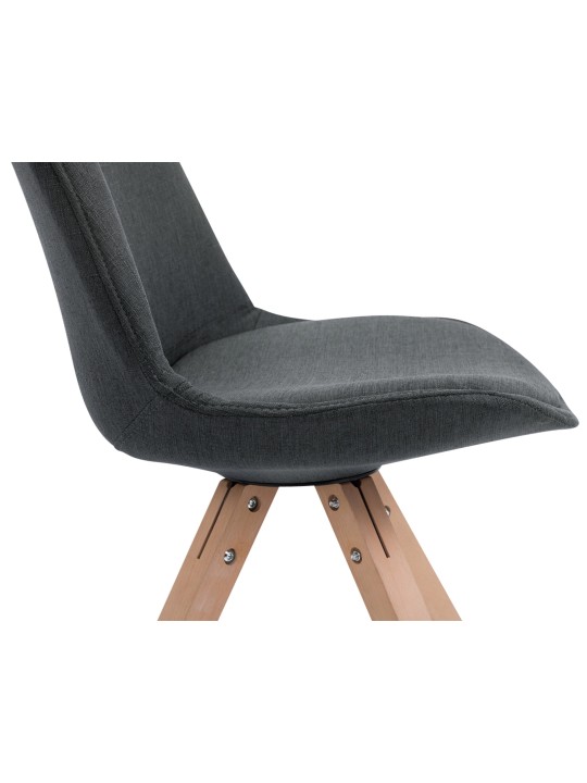 4 db-os látogatói szék szett Toulouse szövet Square Natura, sötétszürke