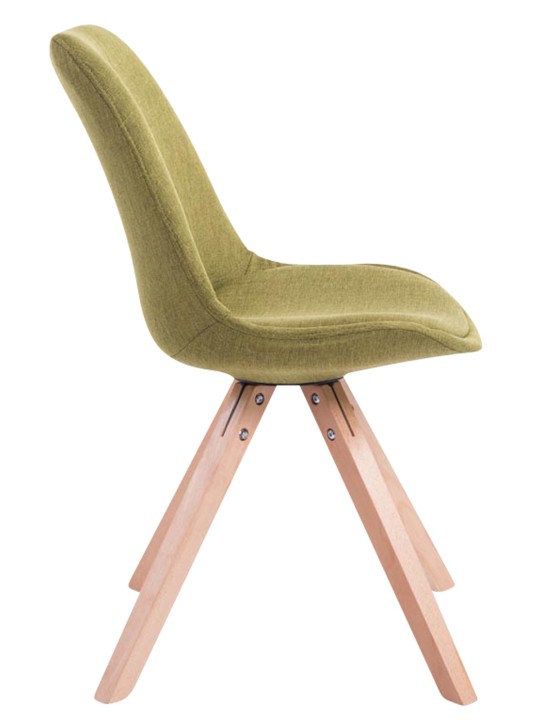 4 db-os látogatói szék szett Toulouse szövet Square Natura, zöld