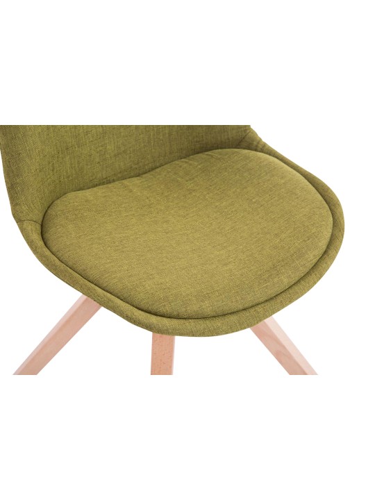 4 db-os látogatói szék szett Toulouse szövet Square Natura, zöld