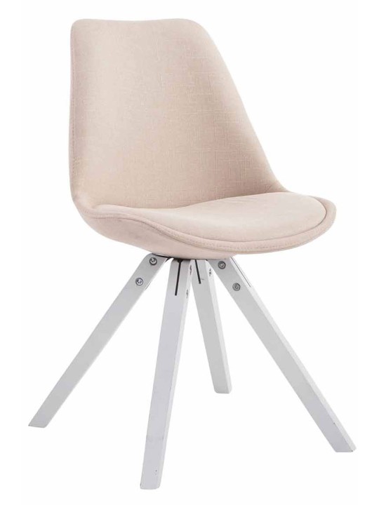 4 db látogatói szék szett Toulouse szövet Square, krém