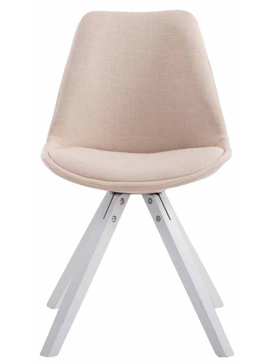 4 db látogatói szék szett Toulouse szövet Square, krém