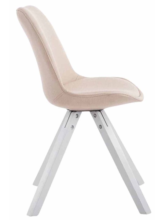 4 db látogatói szék szett Toulouse szövet Square, krém