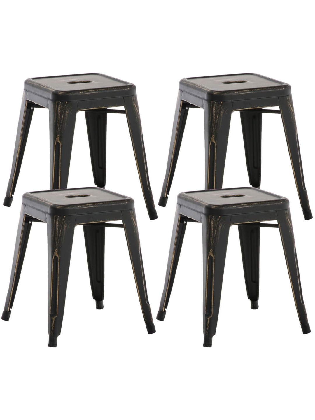 4 db Armin széklet készlet, fekete-arany