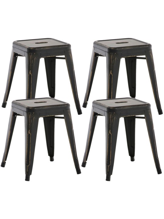 4 db Armin széklet készlet, fekete-arany 4 db Armin széklet készlet, fekete-arany