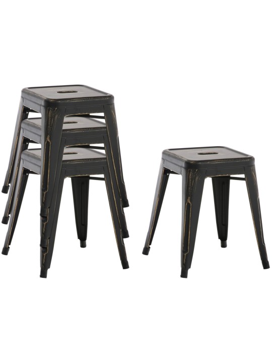 4 db Armin széklet készlet, fekete-arany 4 db Armin széklet készlet, fekete-arany