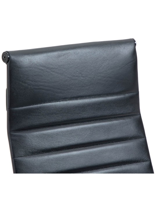 Columbus valódi bőr irodai szék, fekete/fekete