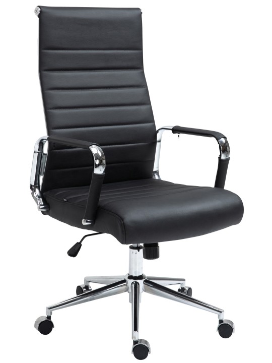 Columbus valódi bőr irodai szék, fekete
