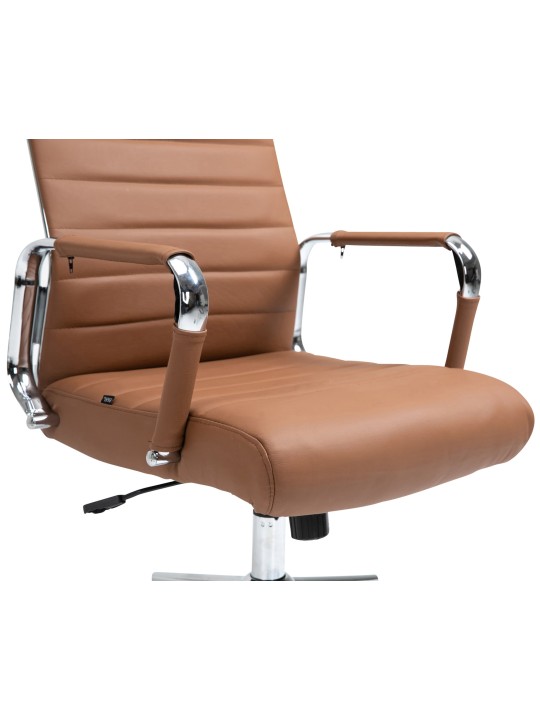 Columbus valódi bőr irodai szék, világosbarna