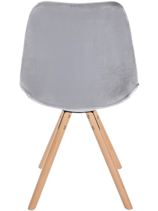 Szék Sofia bársony kerek, világosszürke
