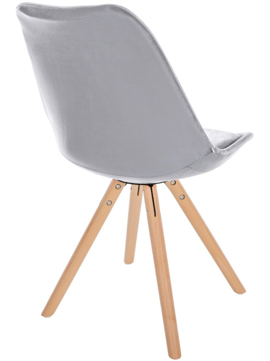 Szék Sofia bársony kerek, világosszürke