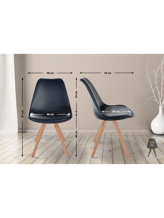 Szék Sofia műbőr kerek, fekete Szék Sofia műbőr kerek, fekete