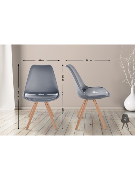 Szék Sofia műbőr kerek, szürke