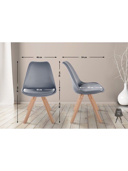 Szék Sofia műbőr Square, szürke