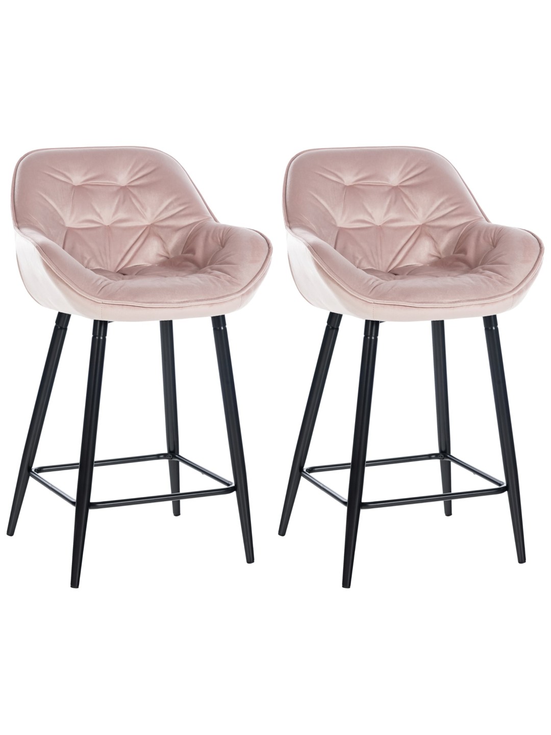 2 db bárszék készlet Gibson bársony, rózsaszín