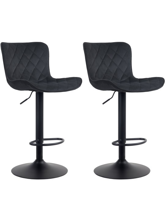 Emma bársony 2 db bárszék, fekete Emma bársony 2 db bárszék, fekete