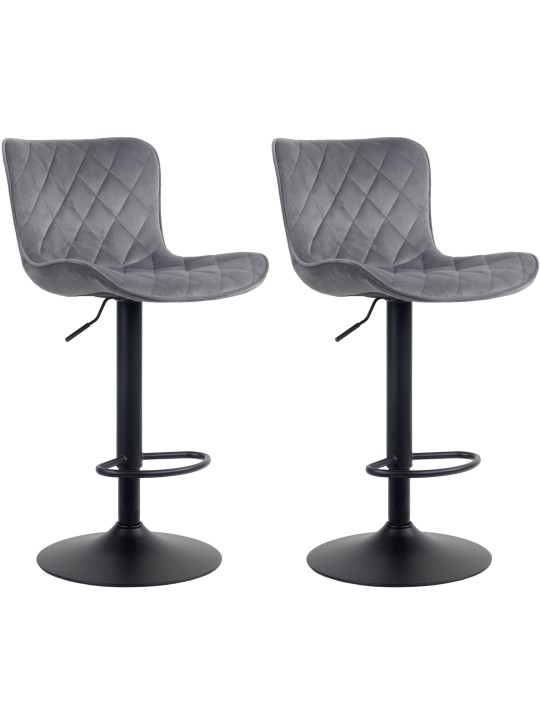 Emma bársony 2 db bárszék, sötétszürke Emma bársony 2 db bárszék, sötétszürke