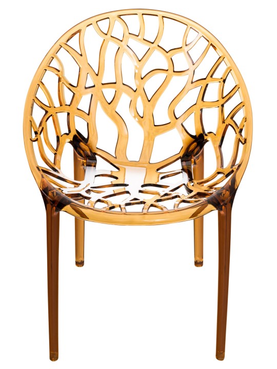 2 db CRYSTAL egymásra rakható szék SZETT, borostyán