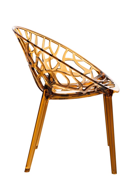 2 db CRYSTAL egymásra rakható szék SZETT, borostyán