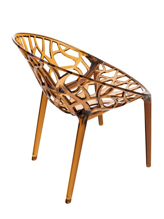 2 db CRYSTAL egymásra rakható szék SZETT, borostyán