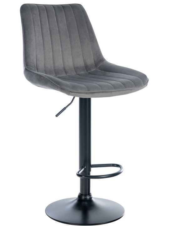 Bárszék Toni bársony, sötétszürke