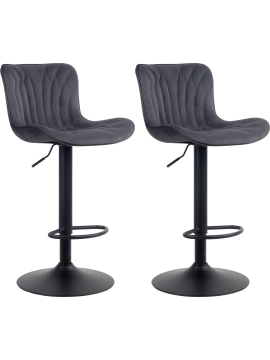 Linus bársony 2 db bárszék szett, fekete