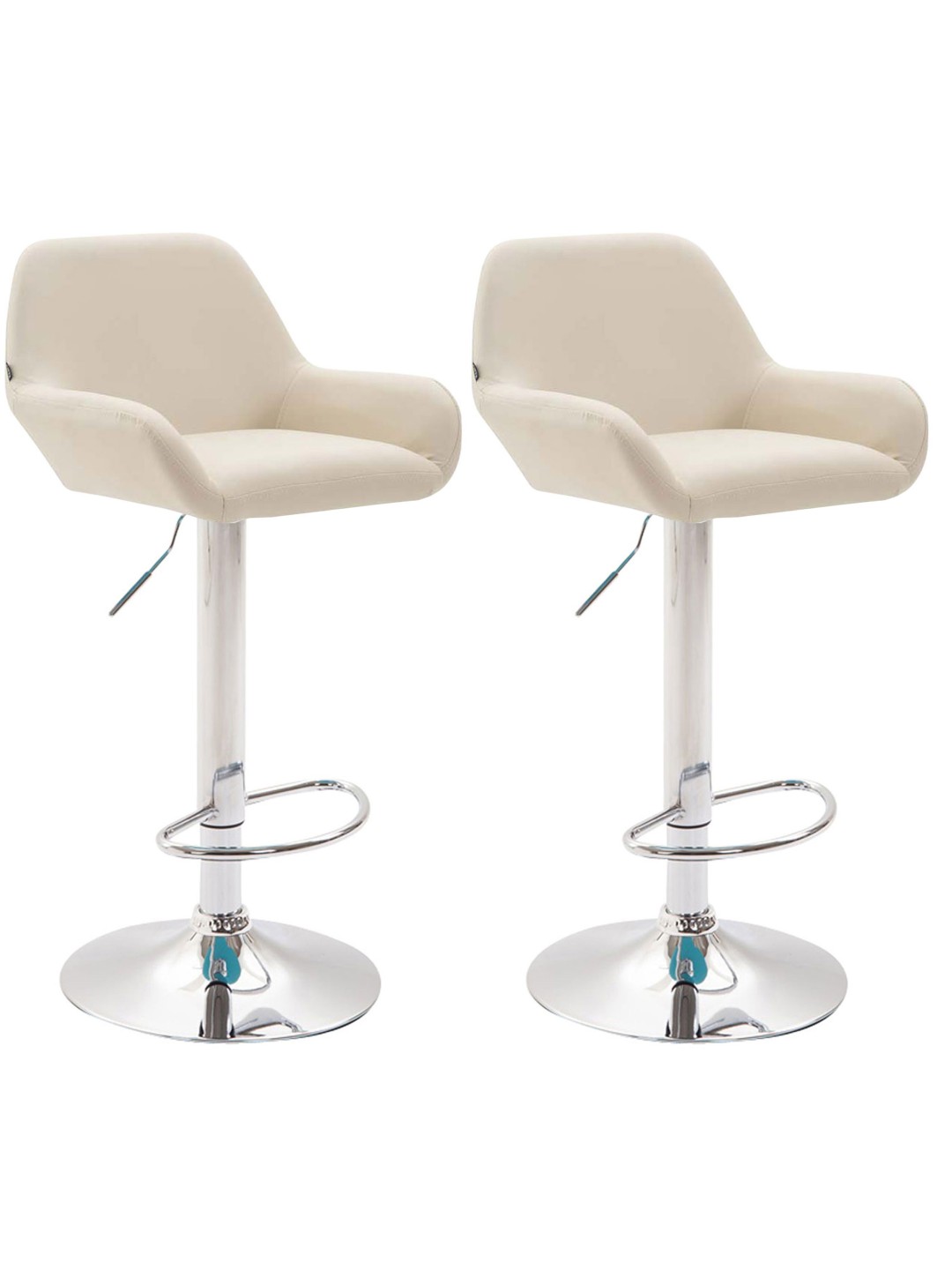 2 db bárszék Braga króm műbőr szett, krém