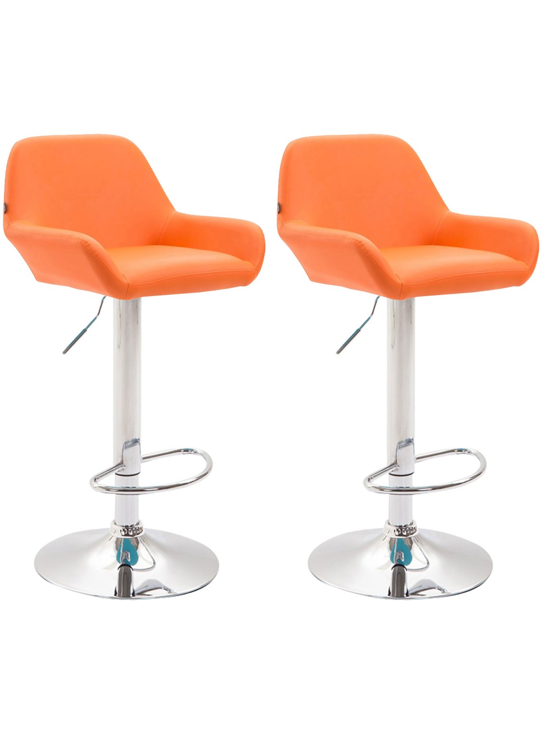 2 db bárszék Braga króm műbőr szett, narancs