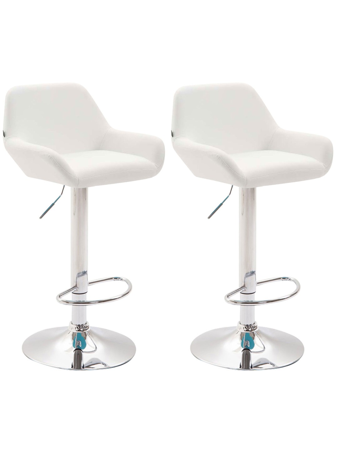 2 db bárszék Braga króm műbőr szett, fehér