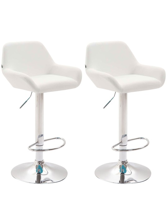 2 db bárszék Braga króm műbőr szett, fehér