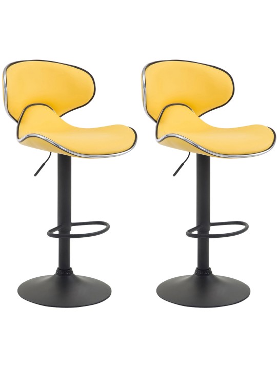 2 db Las Vegas V2 műbőr bárszék készlet, sárga