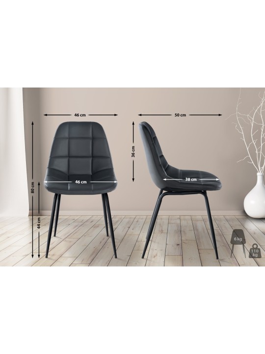 Tom szék műbőr, szürke