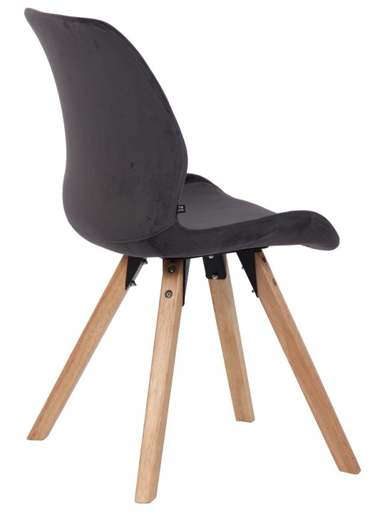 2db szék készlet Luna bársony, sötétszürke