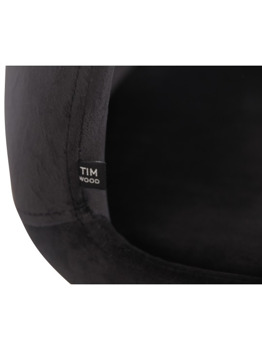 4db szék készlet Luna bársony, fekete