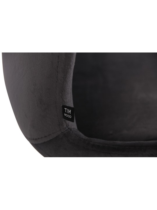 4db szék készlet Luna bársony, sötétszürke