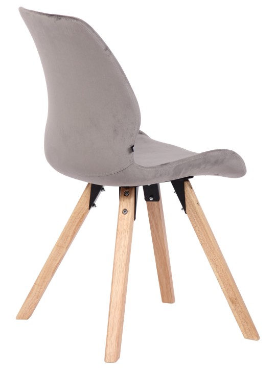 4db szék készlet Luna bársony, szürke