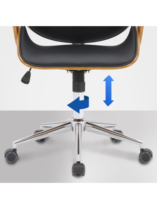 Chicago műbőr irodai szék, dió/fekete