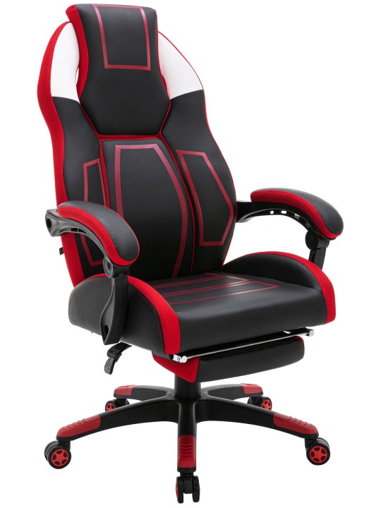 Clovis műbőr irodai szék, fekete/piros