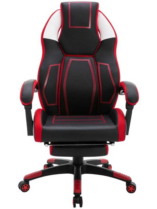 Clovis műbőr irodai szék, fekete/piros