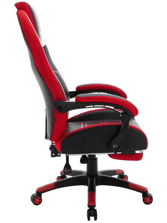 Clovis műbőr irodai szék, fekete/piros