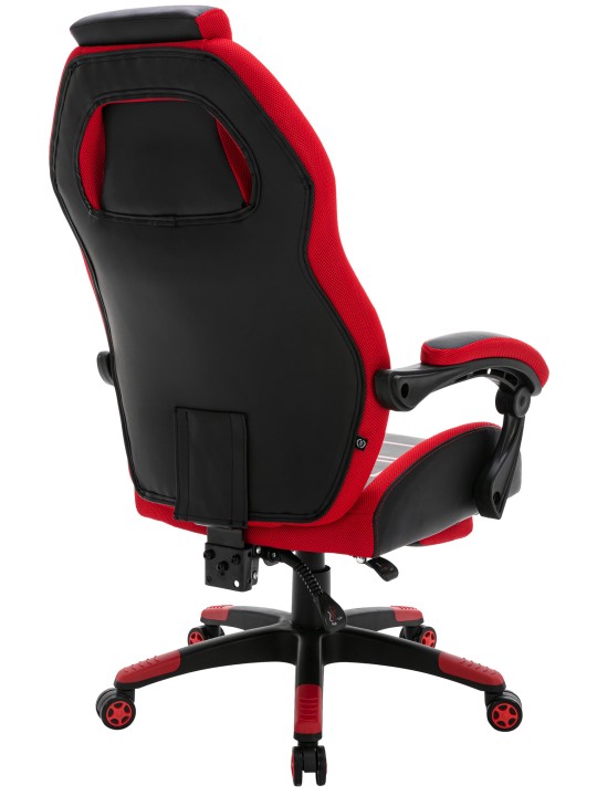 Clovis műbőr irodai szék, fekete/piros