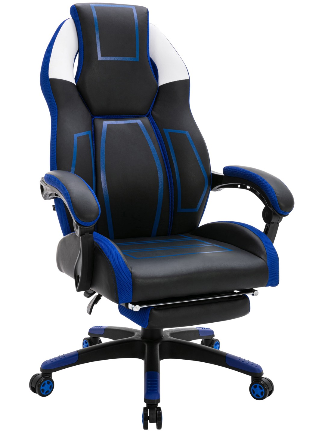 Clovis műbőr irodai szék, fekete/kék