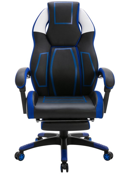 Clovis műbőr irodai szék, fekete/kék