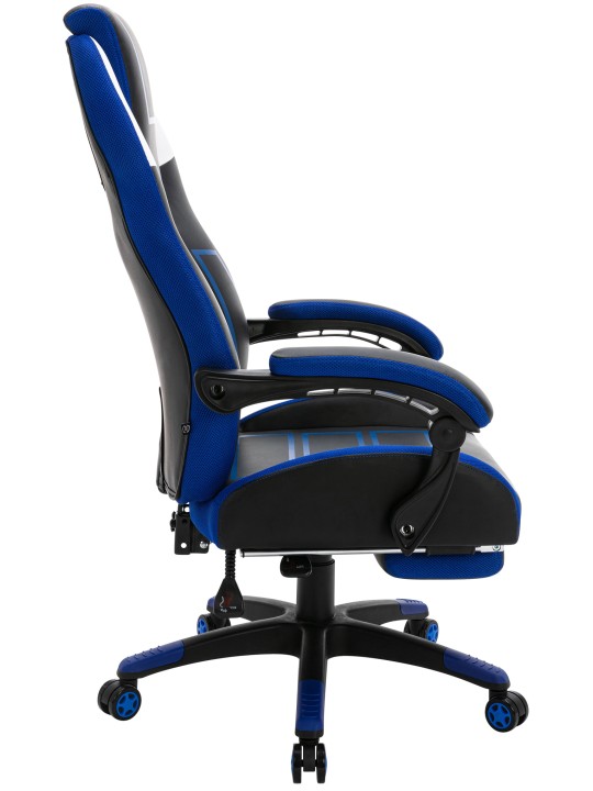 Clovis műbőr irodai szék, fekete/kék