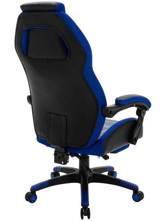 Clovis műbőr irodai szék, fekete/kék