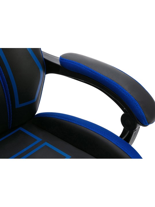 Clovis műbőr irodai szék, fekete/kék