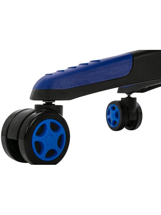 Clovis műbőr irodai szék, fekete/kék